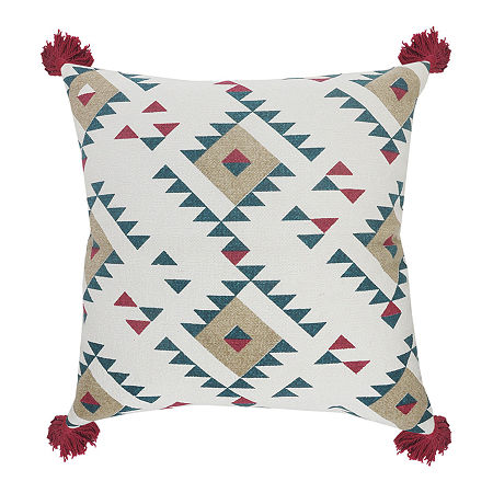 Lr Home Lara Geometric Square Throw Pillow, One Size, White