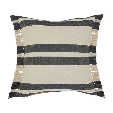 Lr Home Mistaus Stripe Square Throw Pillow, One Size, Gray