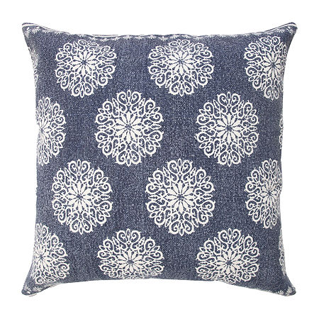 Lr Home Owish Bohemian Square Throw Pillow, One Size, Blue