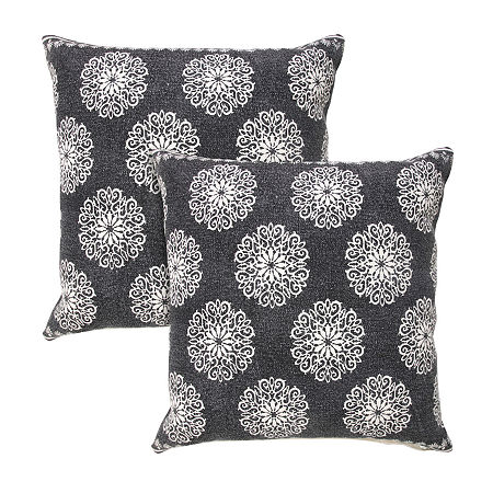 Lr Home Sac Border Set Square Throw Pillow, One Size, Black