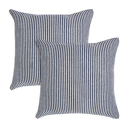 Lr Home Amy Stripe Set Square Throw Pillow, One Size, Blue