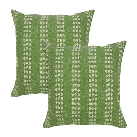 Lr Home Bam Stripe Set Square Throw Pillow, One Size, Green