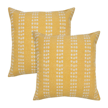 Lr Home Bam Stripe Set Square Throw Pillow, One Size, Yellow