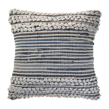 Lr Home Kher Stripe Square Throw Pillow, One Size, Blue