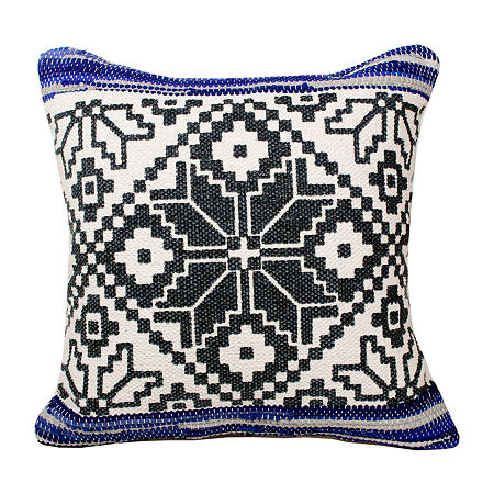 Lr Home Kir Geometric Square Throw Pillow, One Size, Blue