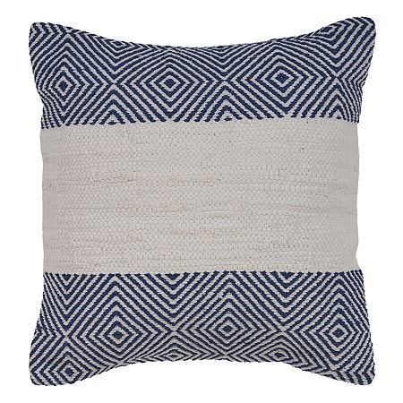 Lr Home Tony Diamond Square Throw Pillow, One Size, White