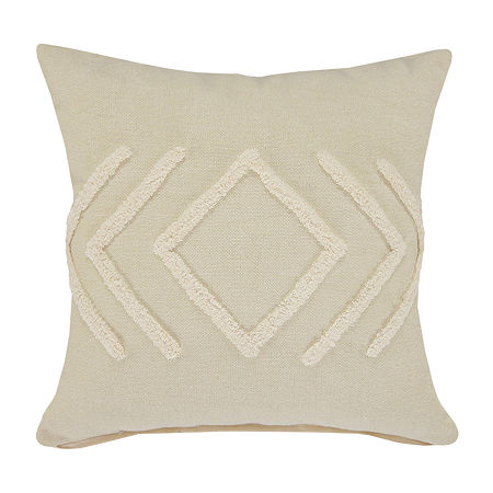 Lr Home Wil Geometric Square Throw Pillow, One Size, White