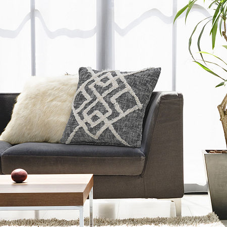 Lr Home Liv Geometric Square Throw Pillow, One Size, Black