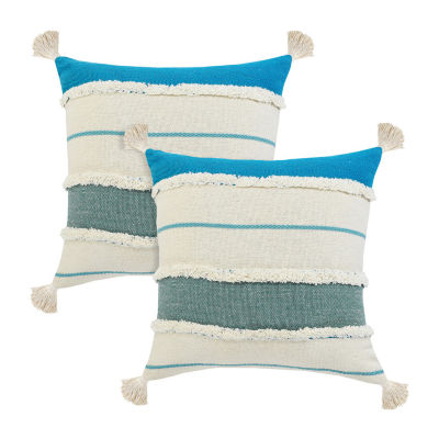 Lr Home Riv Stripe Set Square Throw Pillows