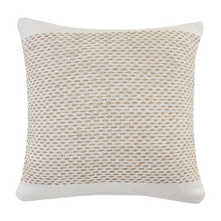 Lr Home Make Geometric Square Throw Pillow, One Size, White