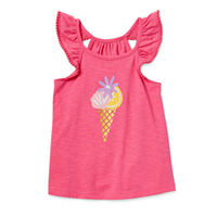 Okie Dokie Toddler & Little Girls Round Neck Tank Top, 12 Months, Pink