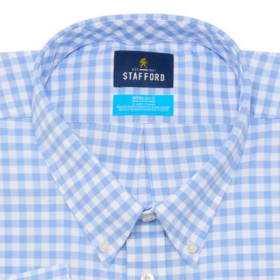 Stafford Coolmax All Season Oxford Mens Regular Fit Stretch Fabric Wrinkle Free Long Sleeve Dress Shirt