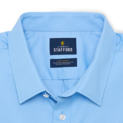 Stafford Advanced Performance Sweat Repel Mens Regular Fit Stretch Fabric Wrinkle Free Long Sleeve Dress Shirt