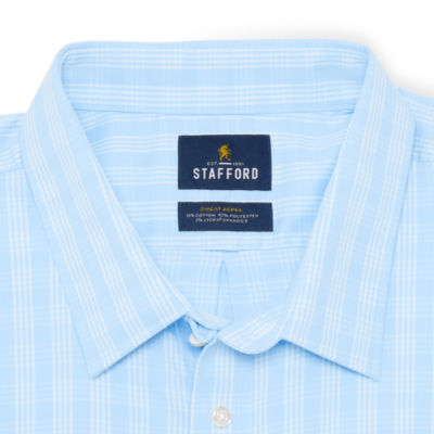 Stafford Big Advanced Performance Sweat Repel Mens Regular Fit Stretch Fabric Wrinkle Free Long Sleeve Dress Shirt