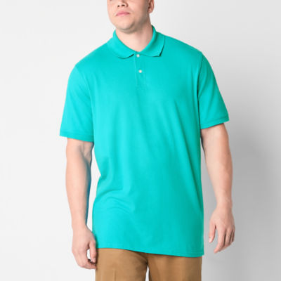 St. John's Bay Pique Big and Tall Mens Regular Fit Short Sleeve Polo Shirt