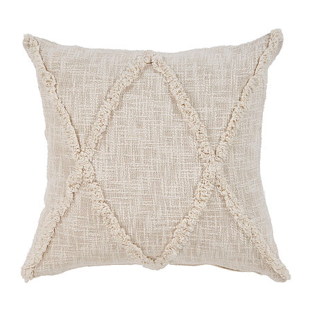 Lr Home Aali Geometric Square Throw Pillow, One Size, Beige