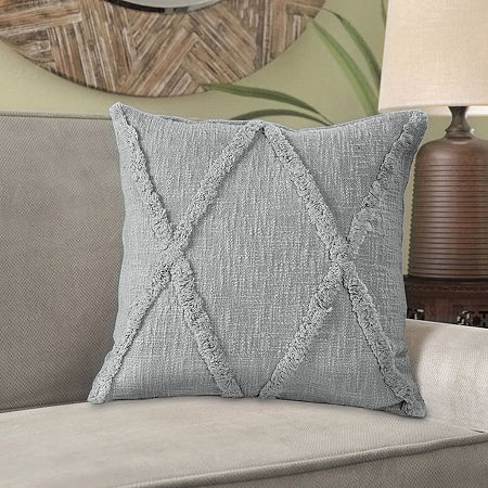 Lr Home Aali Geometric Square Throw Pillow, One Size, Gray