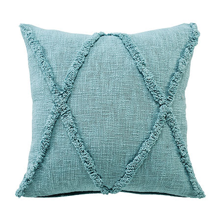 Lr Home Aaina Modern Square Throw Pillow, One Size, Blue