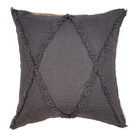 Lr Home Aadi Diamond Square Throw Pillow, One Size, Gray