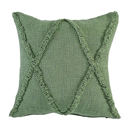 Lr Home Aadi Diamond Square Throw Pillow, One Size, Green