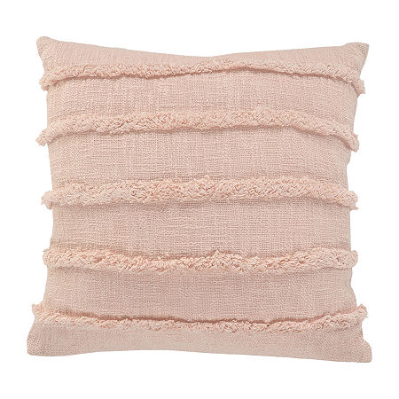 Lr Home Cassie Solid Square Throw Pillow, One Size, Pink