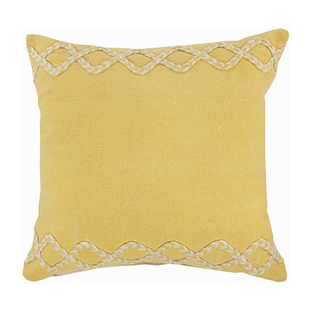 Lr Home Cabo Geometric Square Throw Pillow, One Size, Yellow