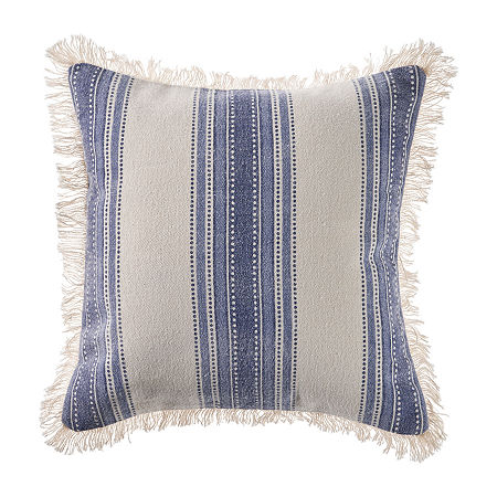 Lr Home Palma Stripe Square Throw Pillow, One Size, Blue