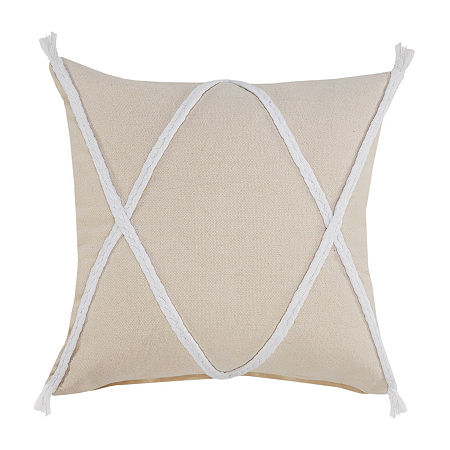 Lr Home Paol Geometric Square Throw Pillow, One Size, White