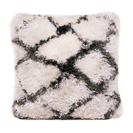 Lr Home Jane Geometric Square Throw Pillow, One Size, White