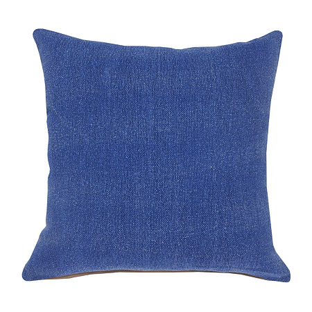 Lr Home Saba Solid Square Throw Pillow, One Size, Blue