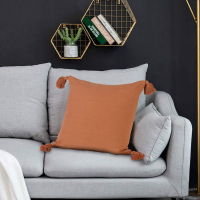 LR Home Sadie Solid Square Throw Pillow