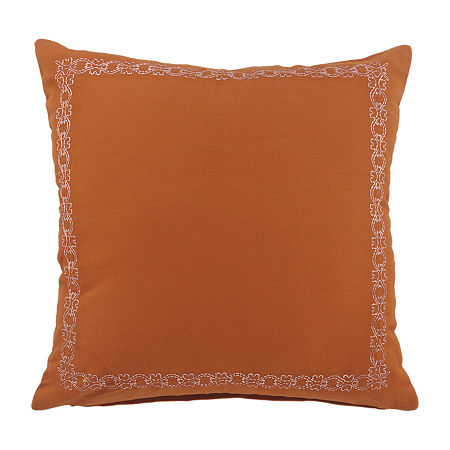 Lr Home Sade Modern Square Throw Pillow, One Size, Orange