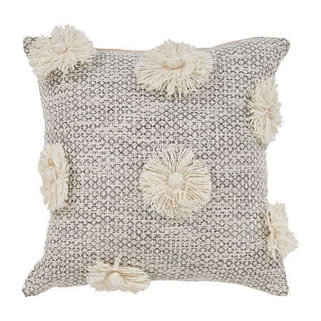 Lr Home Wilson Floral Square Throw Pillow, One Size, Gray