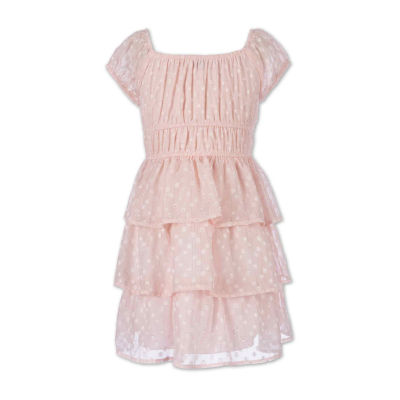 Speechless Little Girls Cap Short Sleeve Skater Dress