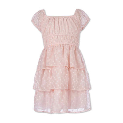 Speechless Little Girls Short Sleeve Cap Skater Dress