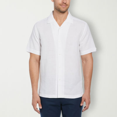 Cubavera Mens Regular Fit Short Sleeve Button-Down Shirt