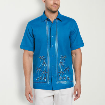 Cubavera Mens Classic Fit Short Sleeve Button-Down Shirt