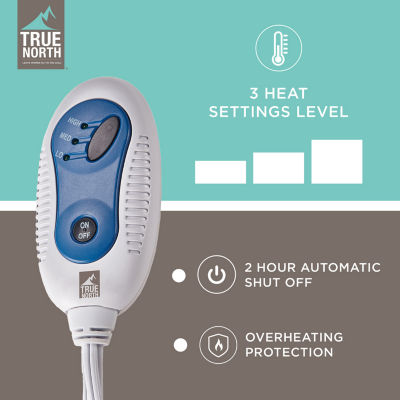 True North By Sleep Philosophy Marbled Sherpa Heated Washable Electric Midweight Throw