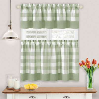 Achim Hunter 3-pc. Rod Pocket Kitchen Curtain Window Set