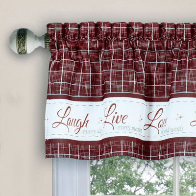 Achim Live; Love; Laugh 3-pc. Rod Pocket Kitchen Curtain Window Set