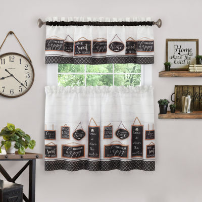 Achim Modern Farmhouse 3-pc. Rod Pocket Kitchen Curtain Window Set