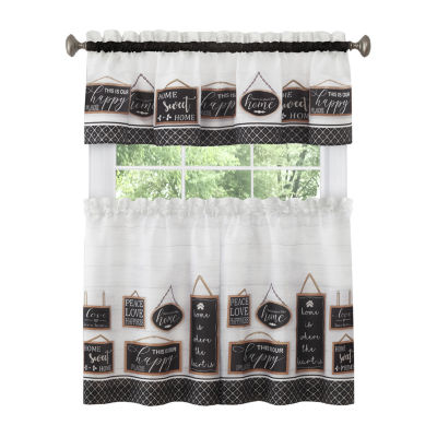 Achim Modern Farmhouse 3-pc. Rod Pocket Kitchen Curtain Window Set