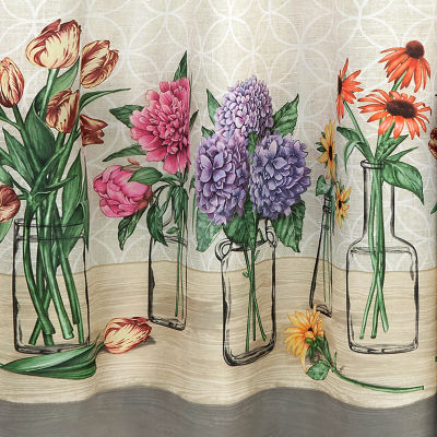 Achim Garden Blooms 3-pc. Rod Pocket Kitchen Curtain Window Set