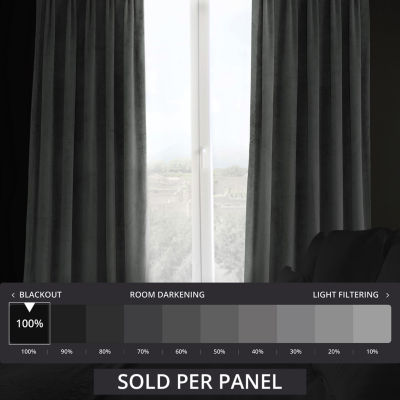 Exclusive Fabrics & Furnishing Signature Pleated Energy Saving Blackout Pinch Pleat Single Curtain Panel