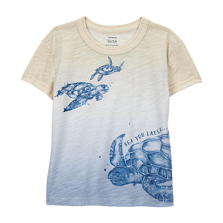Carter's Toddler Boys Round Neck Short Sleeve Graphic T-Shirt, 2t, White