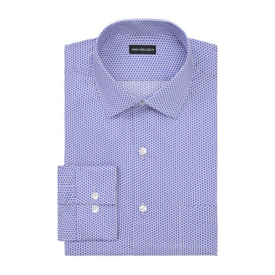 Van Heusen Fitted Everyday Defense Stain Shield Mens Modern Fit Stretch Fabric Wrinkle Free Long Sleeve Dress Shirt