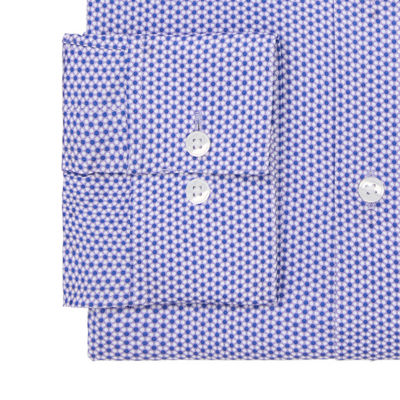 Van Heusen Fitted Everyday Defense Stain Shield Mens Modern Fit Stretch Fabric Wrinkle Free Long Sleeve Dress Shirt