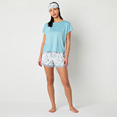 Liz Claiborne Womens Poplin Short Sleeve 2-pc. Pajama Sets
