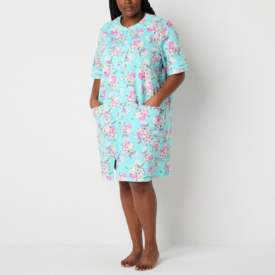 Adonna Womens Plus Short Sleeve Long Length Robe