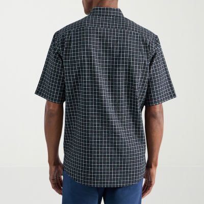 Haggar Life Khaki Mens Short Sleeve Regular Fit Button-Down Shirt